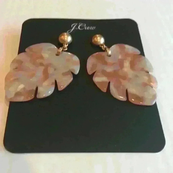 J Crew new Leafy Monstera acetate earrings - Picture 2 of 8